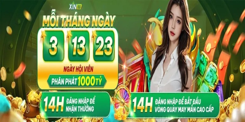 Nhiều ưu đãi khi siêng nạp tiền Xin88